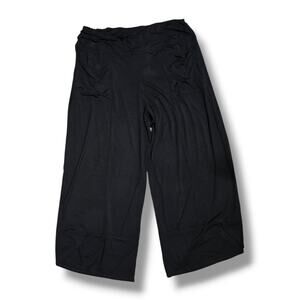 NWT Inoah Black Modal Knit Wide Leg Gaucho Culotte Pants Drape Pockets XL